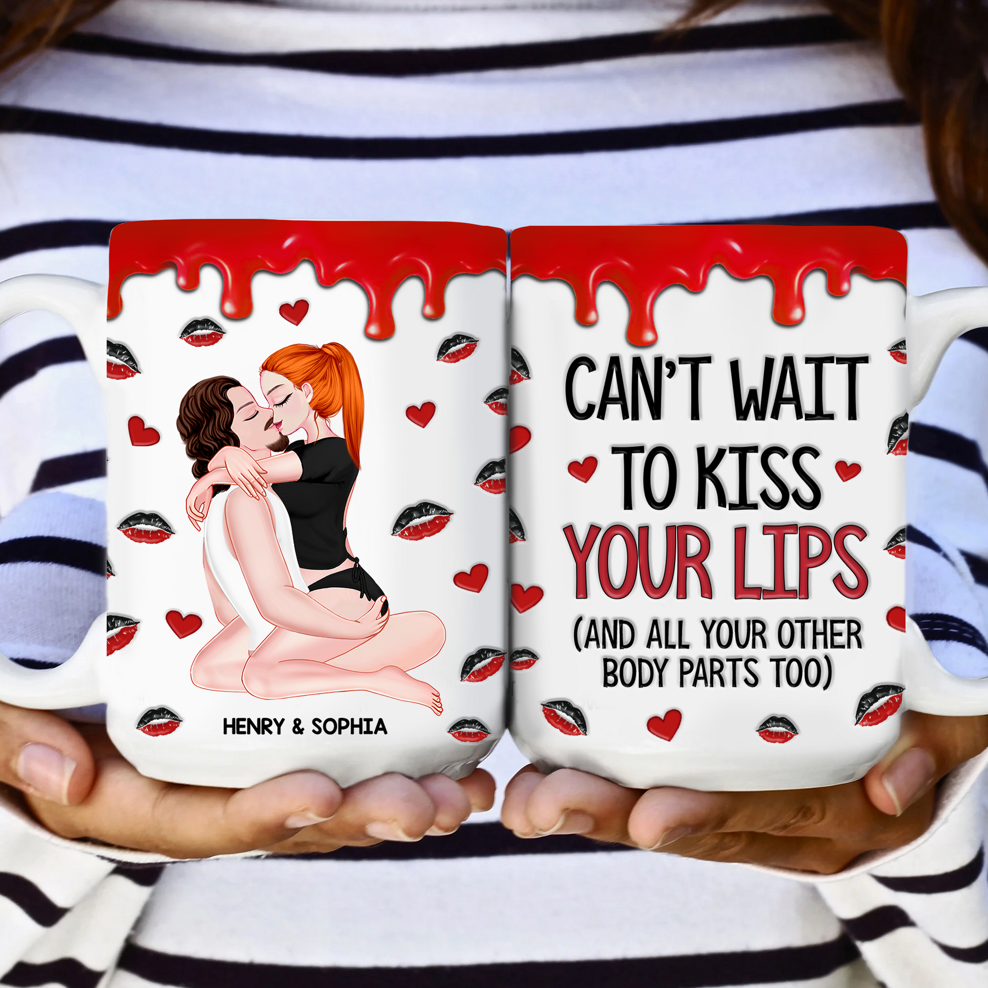 I Can't Wait To Kiss Your Lips - Couple Personalized Custom 3D Inflated Effect Printed Mug - Christmas Gift For Husband Wife, Anniversary Couple Pa00