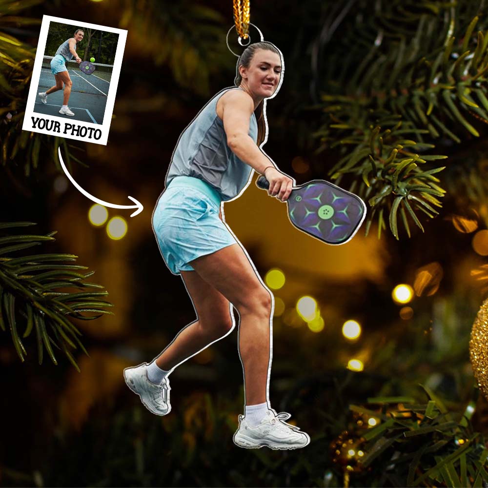 Custom Photo Pickleball Ornament - Personalized Acrylic Ornament For Pickleball Lover