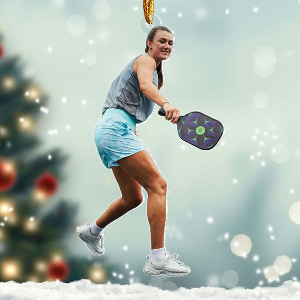 Custom Photo Pickleball Ornament - Personalized Acrylic Ornament For Pickleball Lover