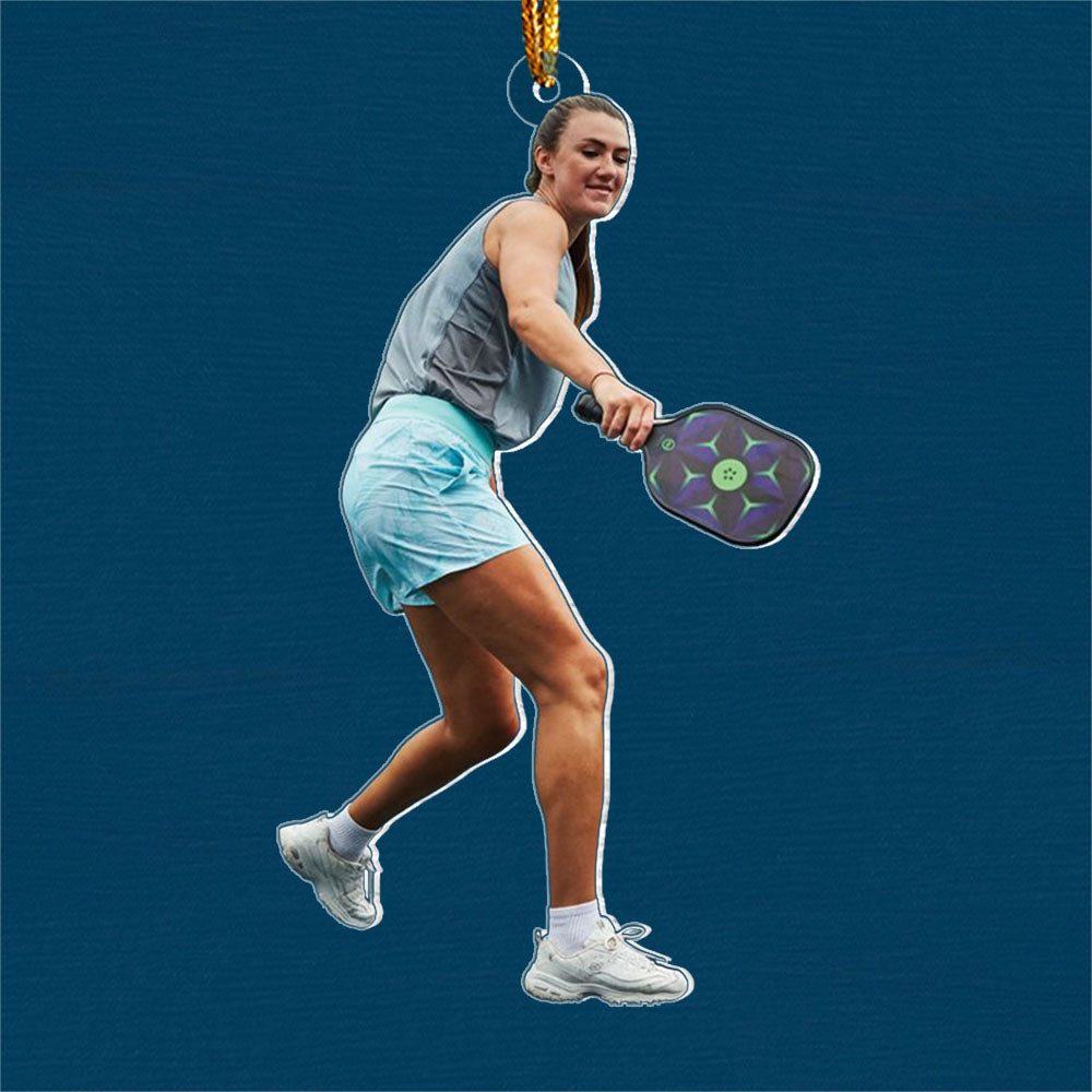 Custom Photo Pickleball Ornament - Personalized Acrylic Ornament For Pickleball Lover