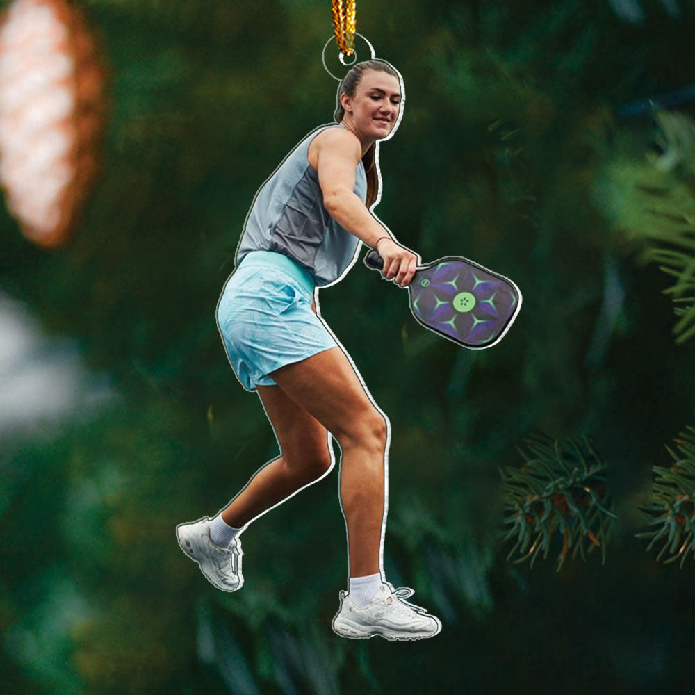 Custom Photo Pickleball Ornament - Personalized Acrylic Ornament For Pickleball Lover