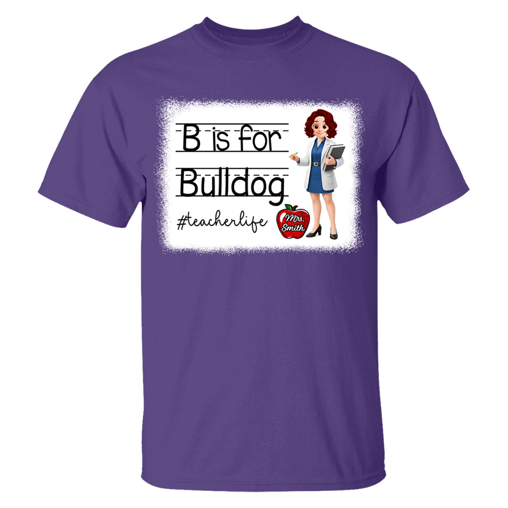 School Mascot Personalized Shirt Custom Apple Name For Teacher Do98