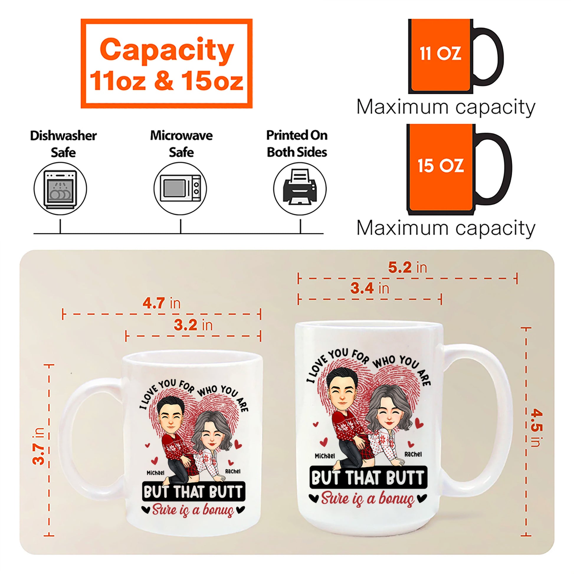 I Love You For Who You Are - Personalized Mug For Couples - Your B is A Bonus NA04 Tu20