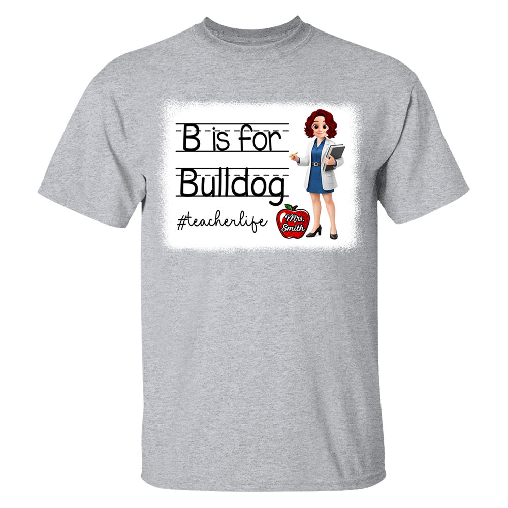School Mascot Personalized Shirt Custom Apple Name For Teacher Do98