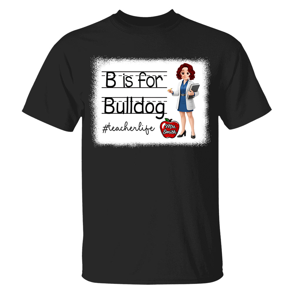 School Mascot Personalized Shirt Custom Apple Name For Teacher Do98