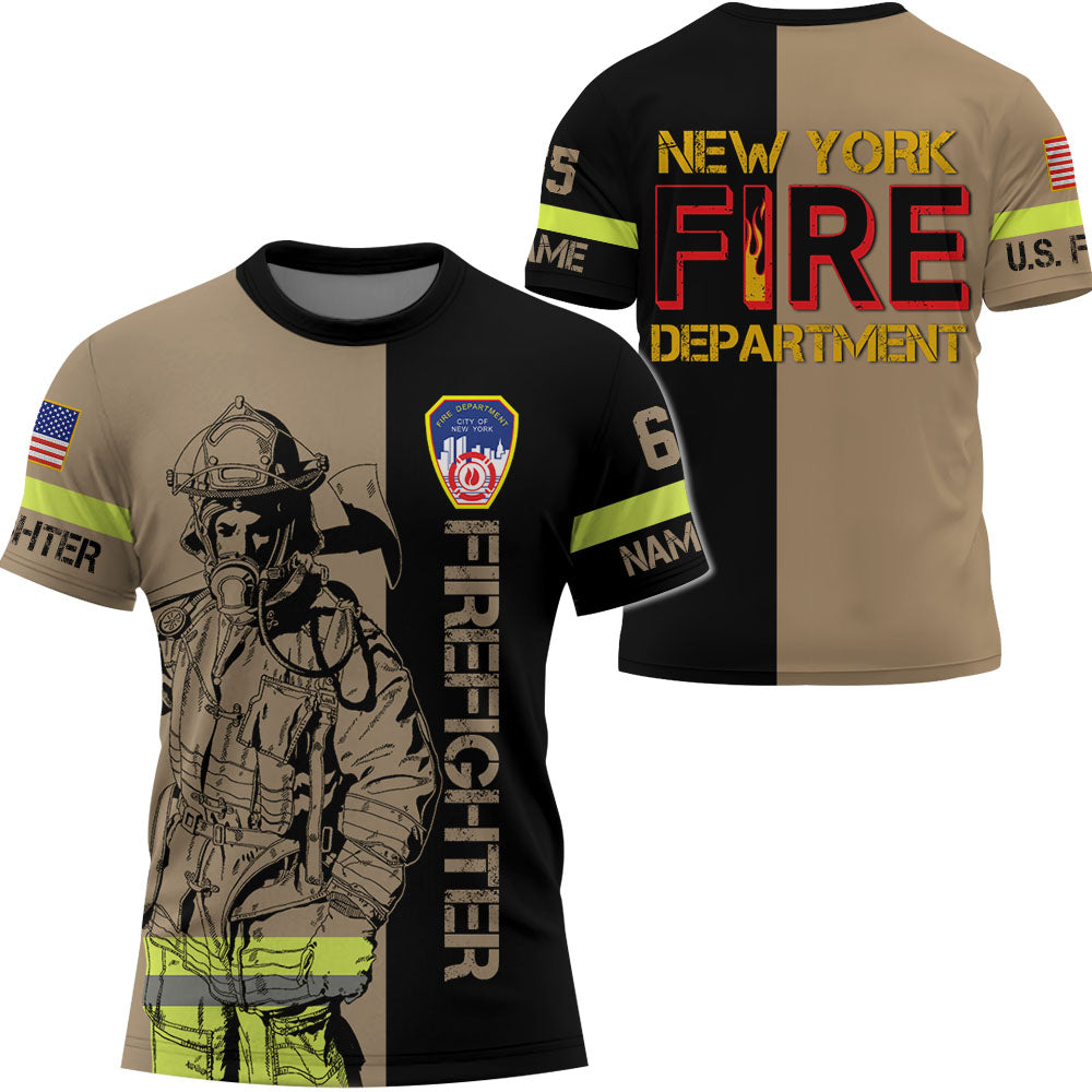Personalized All Over Print Shirt Firefighter Custom Fire Department Gift For Firefighter K1702 Trhn