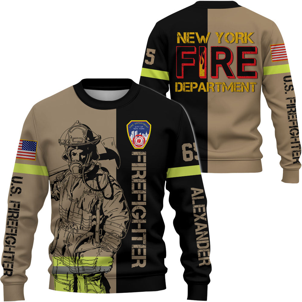 Personalized All Over Print Shirt Firefighter Custom Fire Department Gift For Firefighter K1702 Trhn