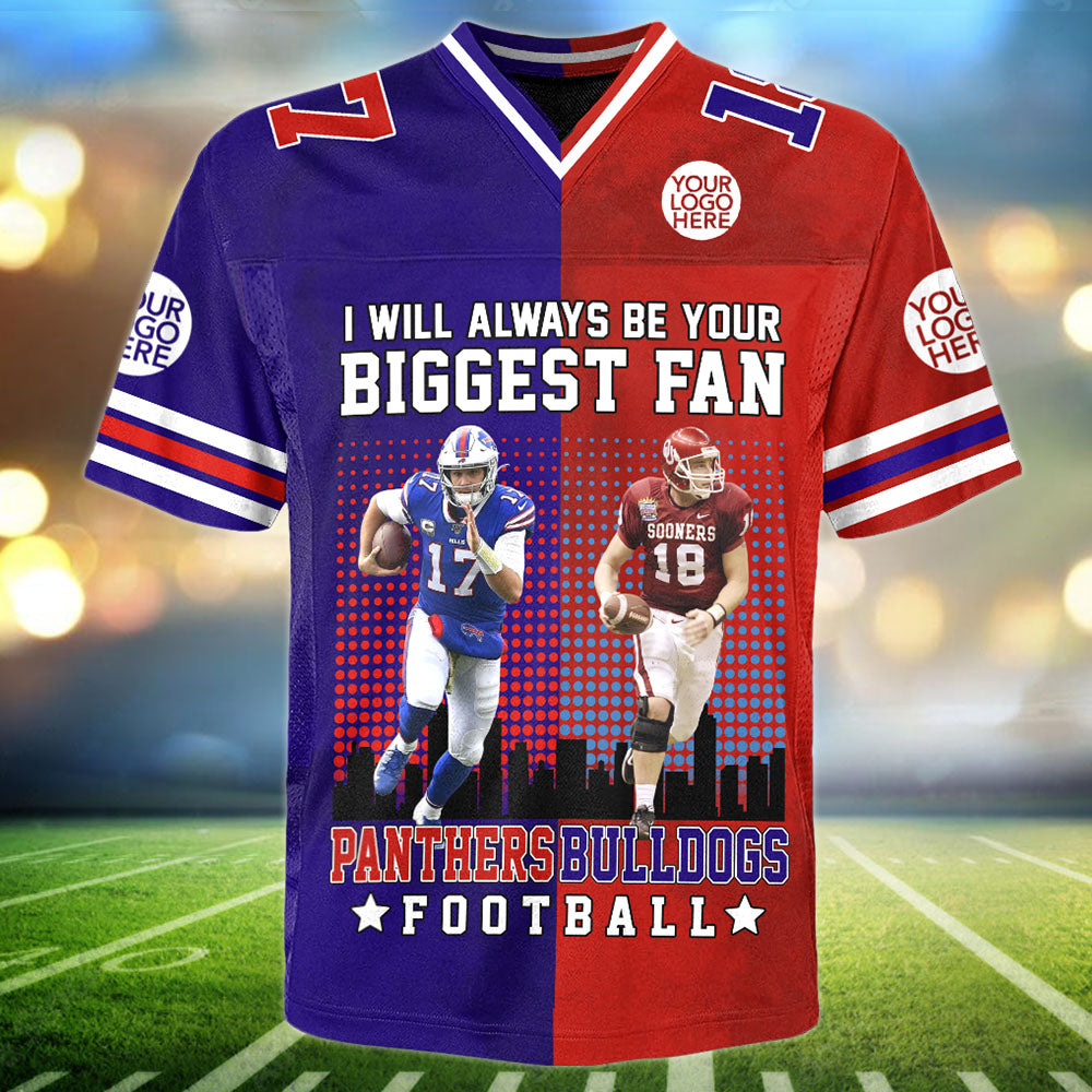 Custom Any Two Football Team, Personalized Team Name And Number Football Jersey Na02 Pt99
