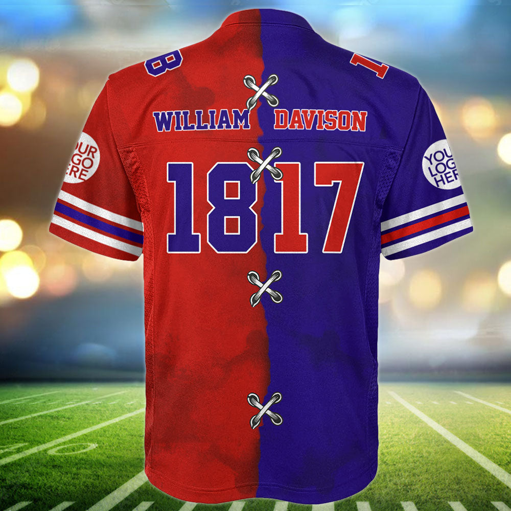 Custom Any Two Football Team, Personalized Team Name And Number Football Jersey Na02 Pt99