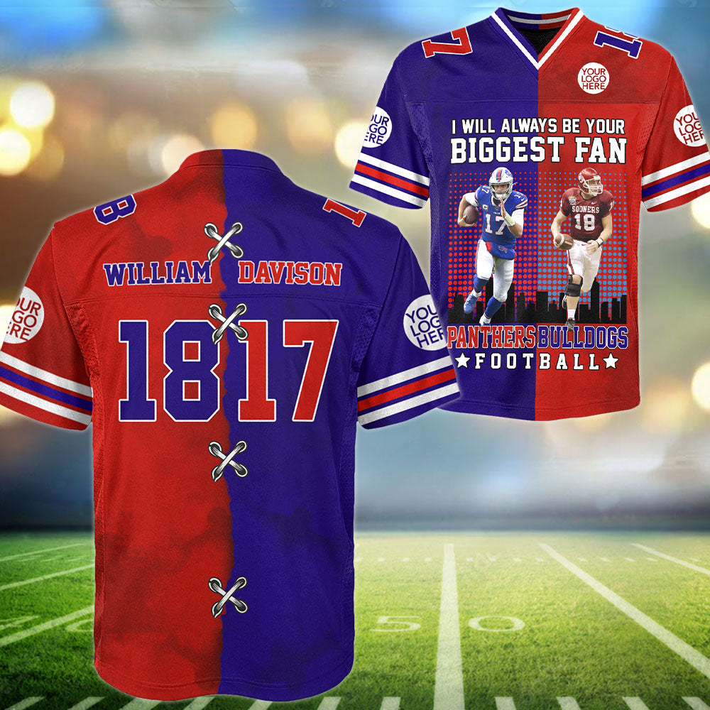 Custom Any Two Football Team, Personalized Team Name And Number Football Jersey Na02 Pt99