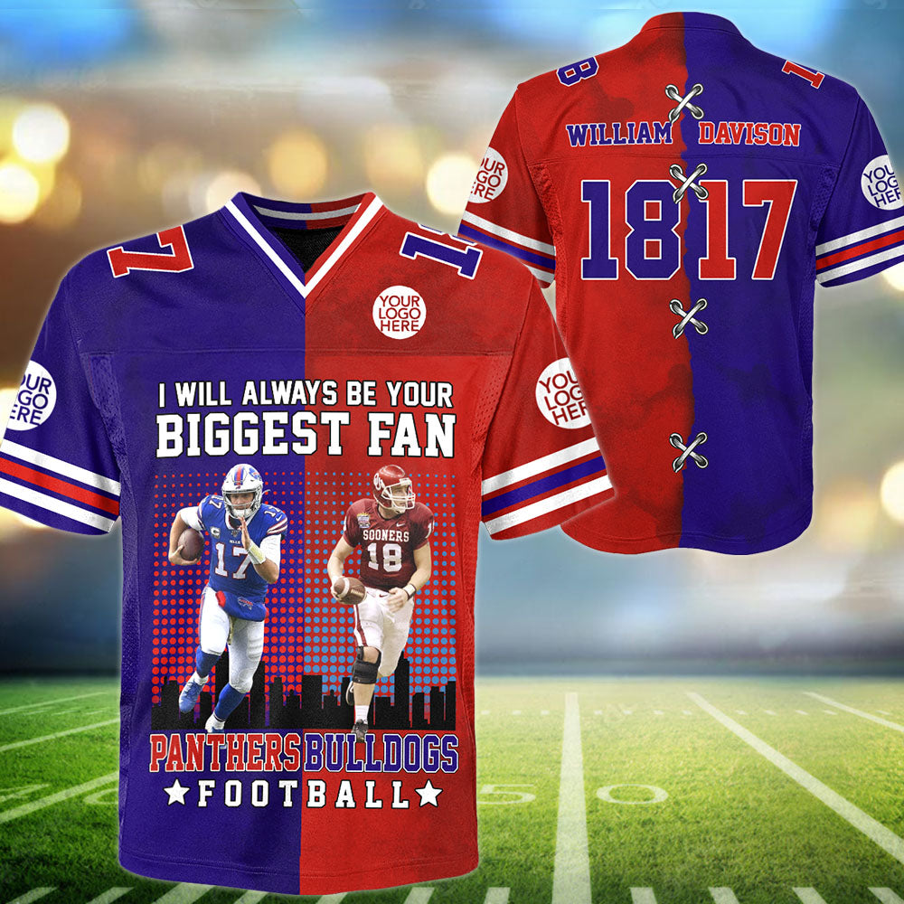 Custom Any Two Football Team, Personalized Team Name And Number Football Jersey Na02 Pt99
