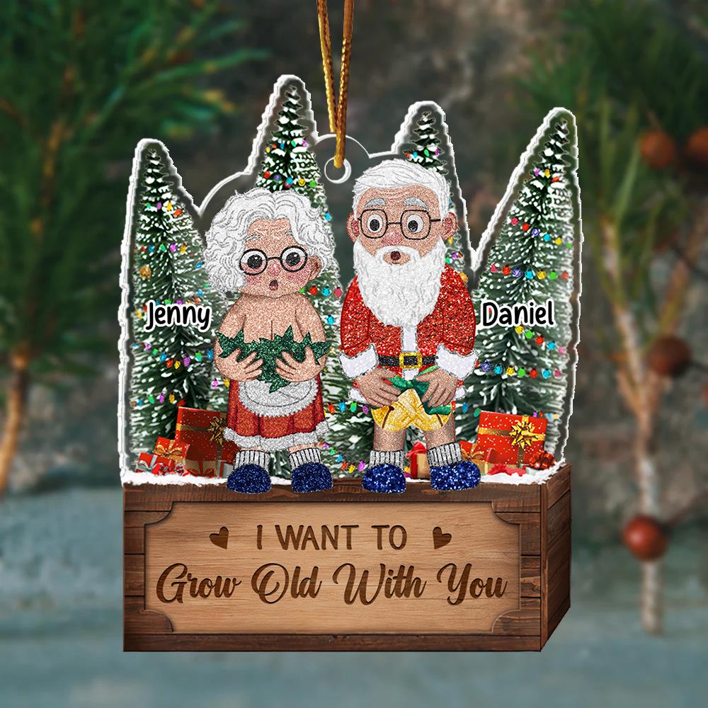 I Want To Grow Old With You - Personalized Couple Ornament Vr2 Nh00