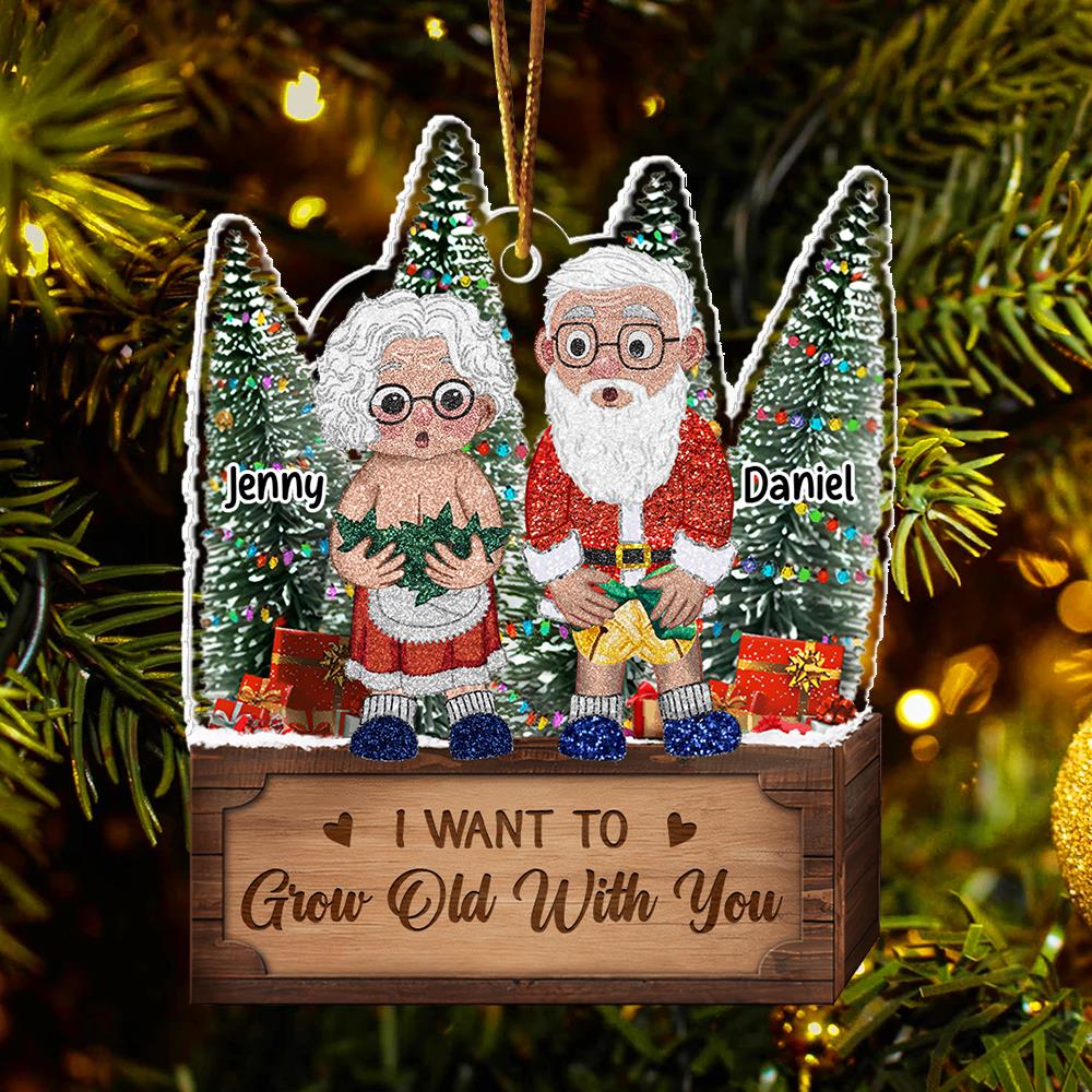 I Want To Grow Old With You - Personalized Couple Ornament Vr2 Nh00
