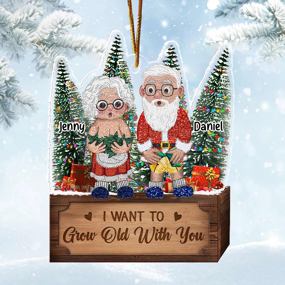 I Want To Grow Old With You - Personalized Couple Ornament Vr2 Nh00