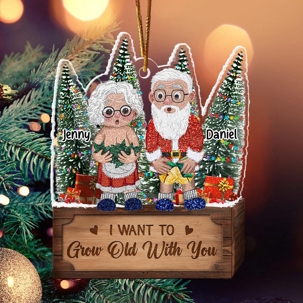I Want To Grow Old With You - Personalized Couple Ornament Vr2 Nh00