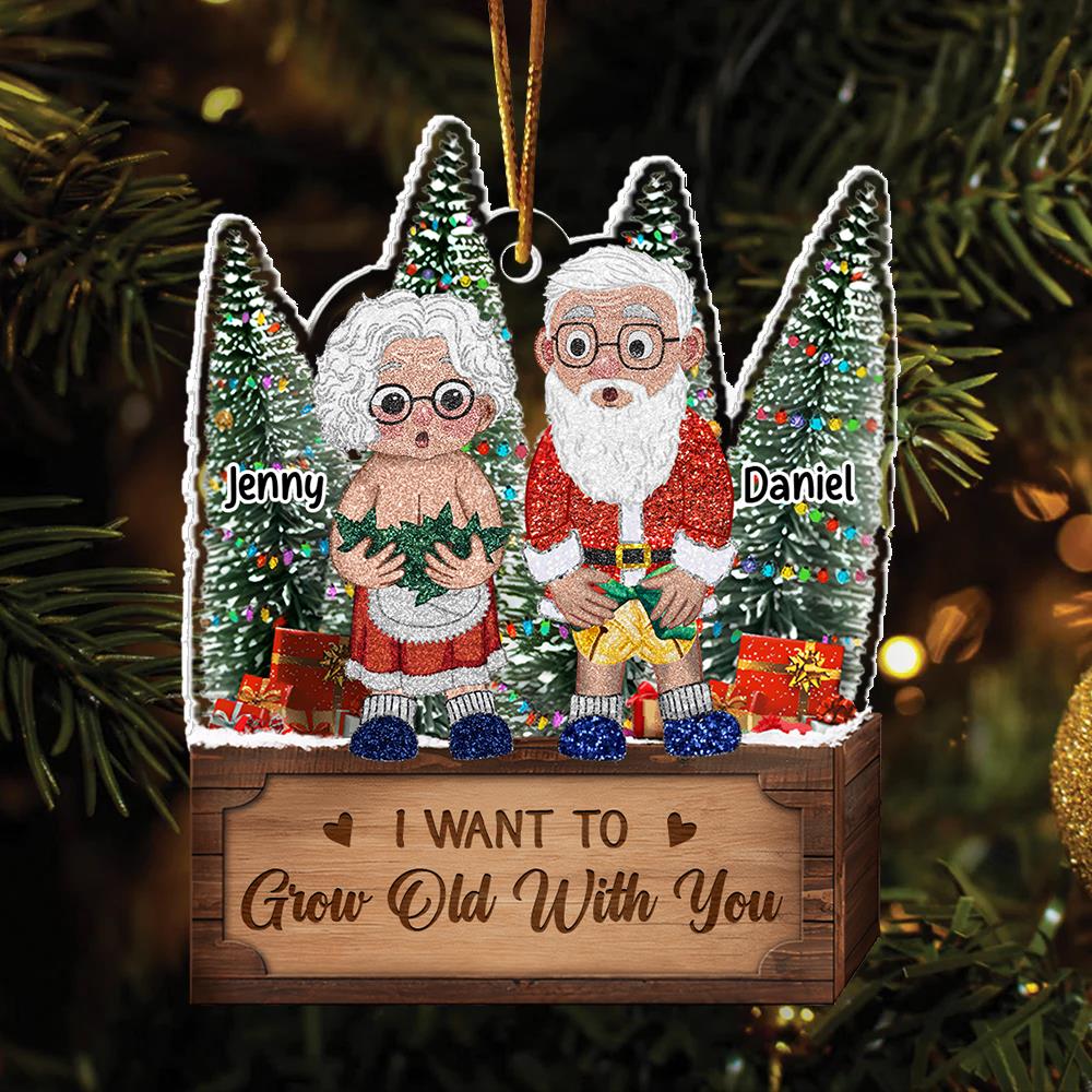 I Want To Grow Old With You - Personalized Couple Ornament Vr2 Nh00