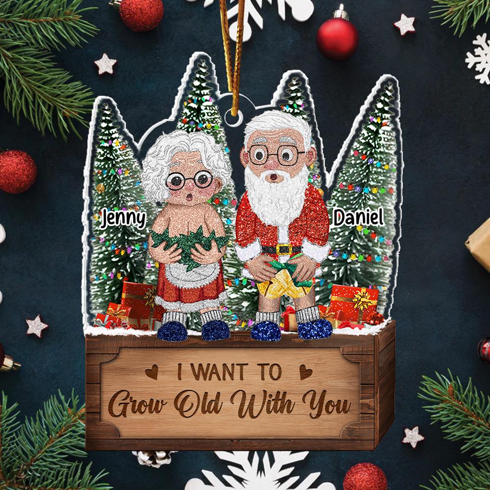 I Want To Grow Old With You - Personalized Couple Ornament Vr2 Nh00