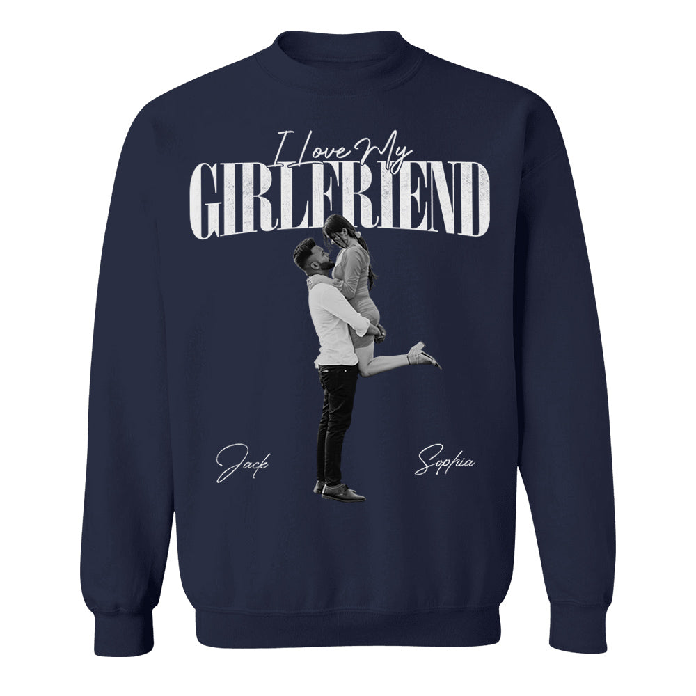 Custom 'I Love My Girlfriend' Valentine Shirt, Personalized Gift For Couple Pt99