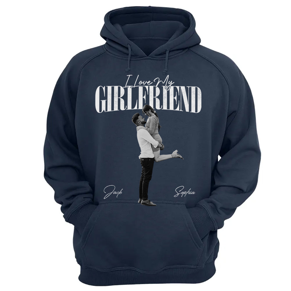 Custom 'I Love My Girlfriend' Valentine Shirt, Personalized Gift For Couple Pt99