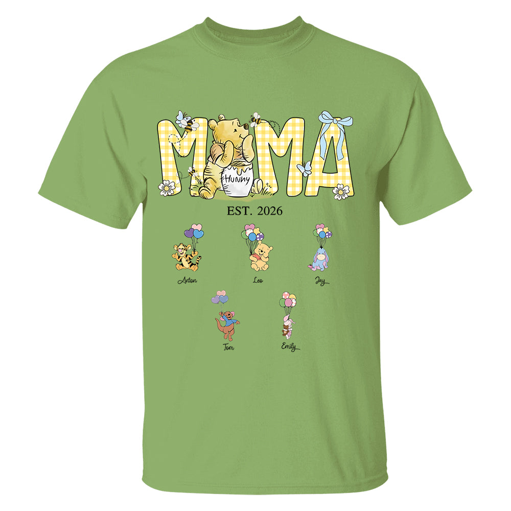 Custom Mama Bear Est And Grandkids Heart Shirts, Mama Est with Name On The Sleeve, Personalized Shirt Gift For Mom, Grandma, Custom Mother's Day Sweatshirt Shirt MI209