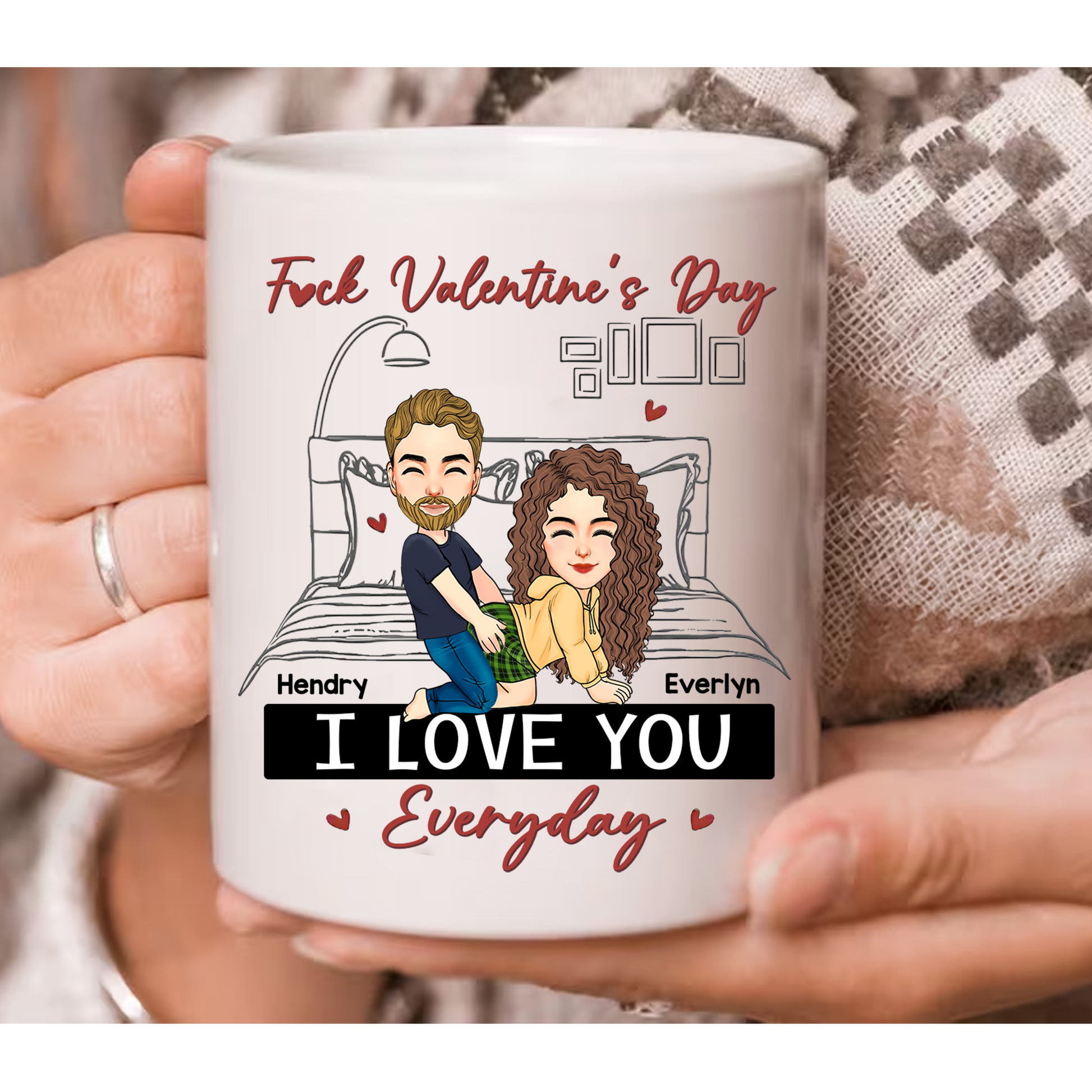 Fuk Valentine's Day I Love You Everyday Personalized Mug For Couple Pa00