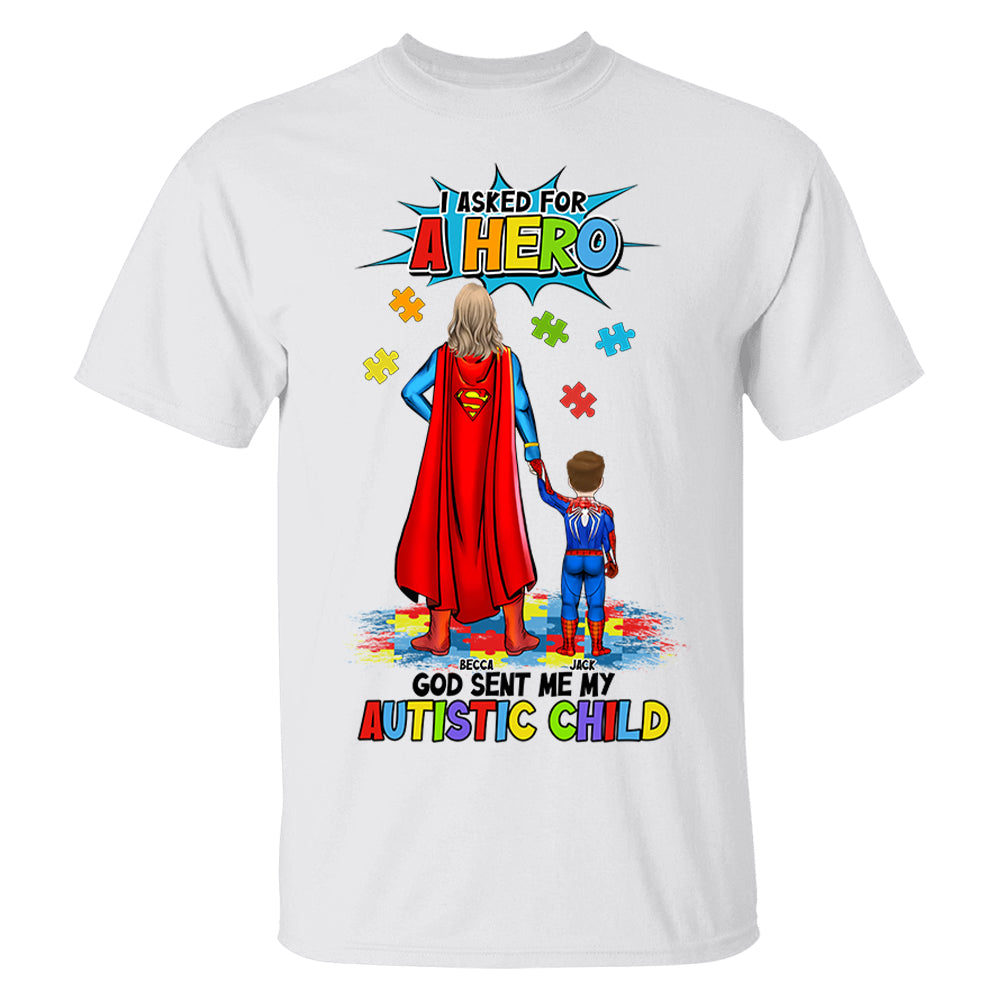 Personalized Gifts For Superhero Autism Mom Shirt Tu20