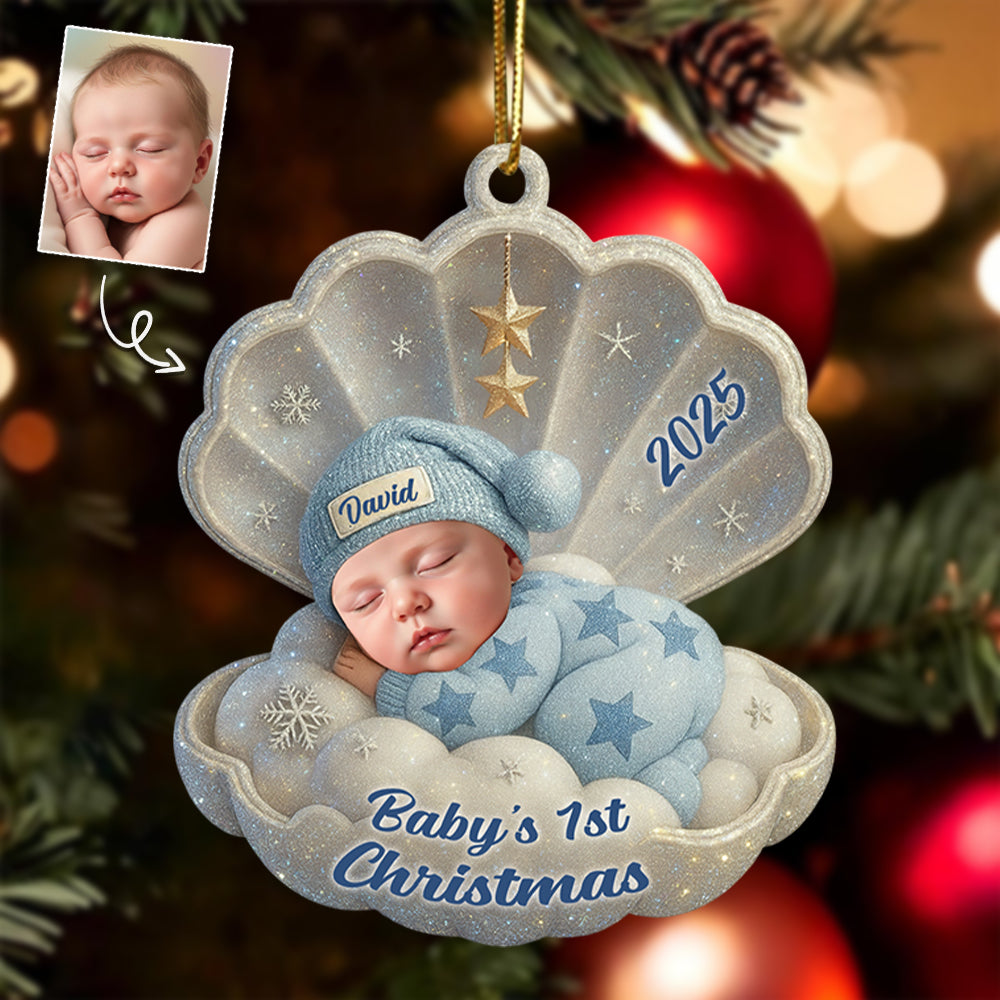 Baby's First Christmas Ornament, Personalized Newborn Christmas Ornament, Acrylic Christmas Ornament For Custom Baby, New Baby Gift T1807 Hv01