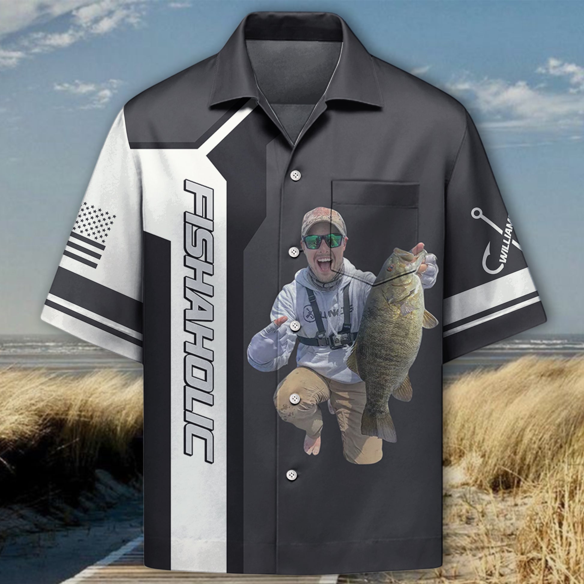 Just One More Cast I Promise - Personalized Upload Fishing Photo For Fishing Lovers Hawaiian Shirt Hv01