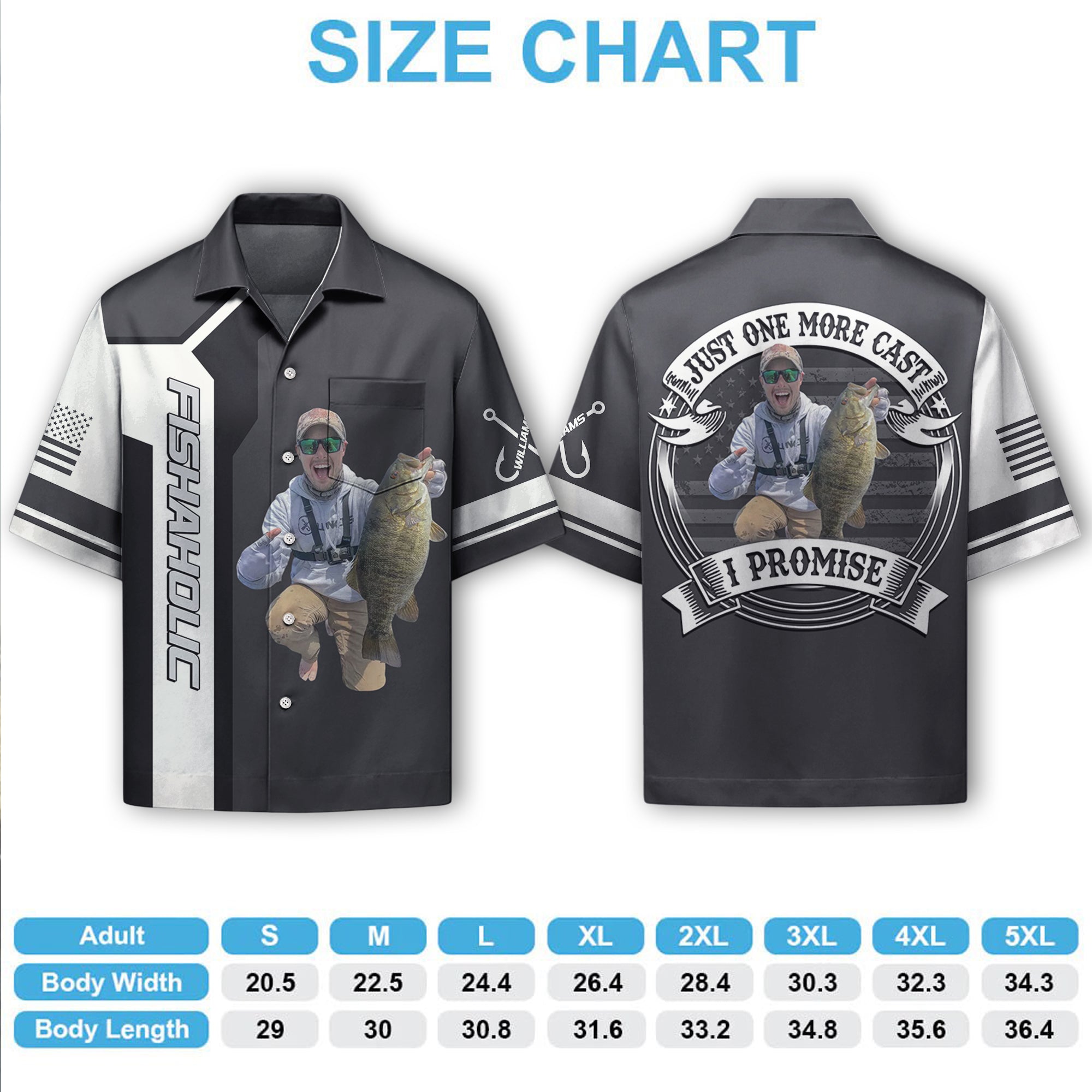 Just One More Cast I Promise - Personalized Upload Fishing Photo For Fishing Lovers Hawaiian Shirt Hv01