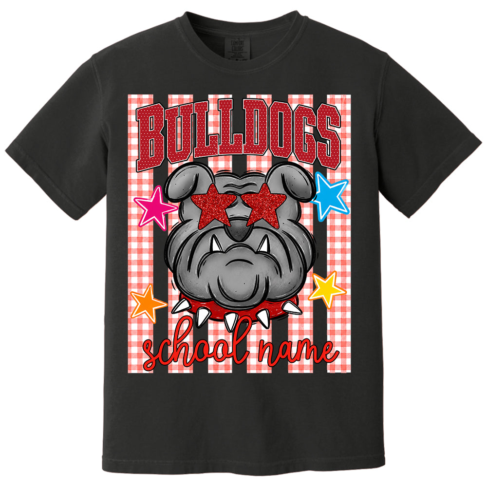 Personalized School School Spirit Mascot Striped Pattern T-Shirt For Teacher, Preppy Back To School, Gifts For Teacher Student MI209 TH23