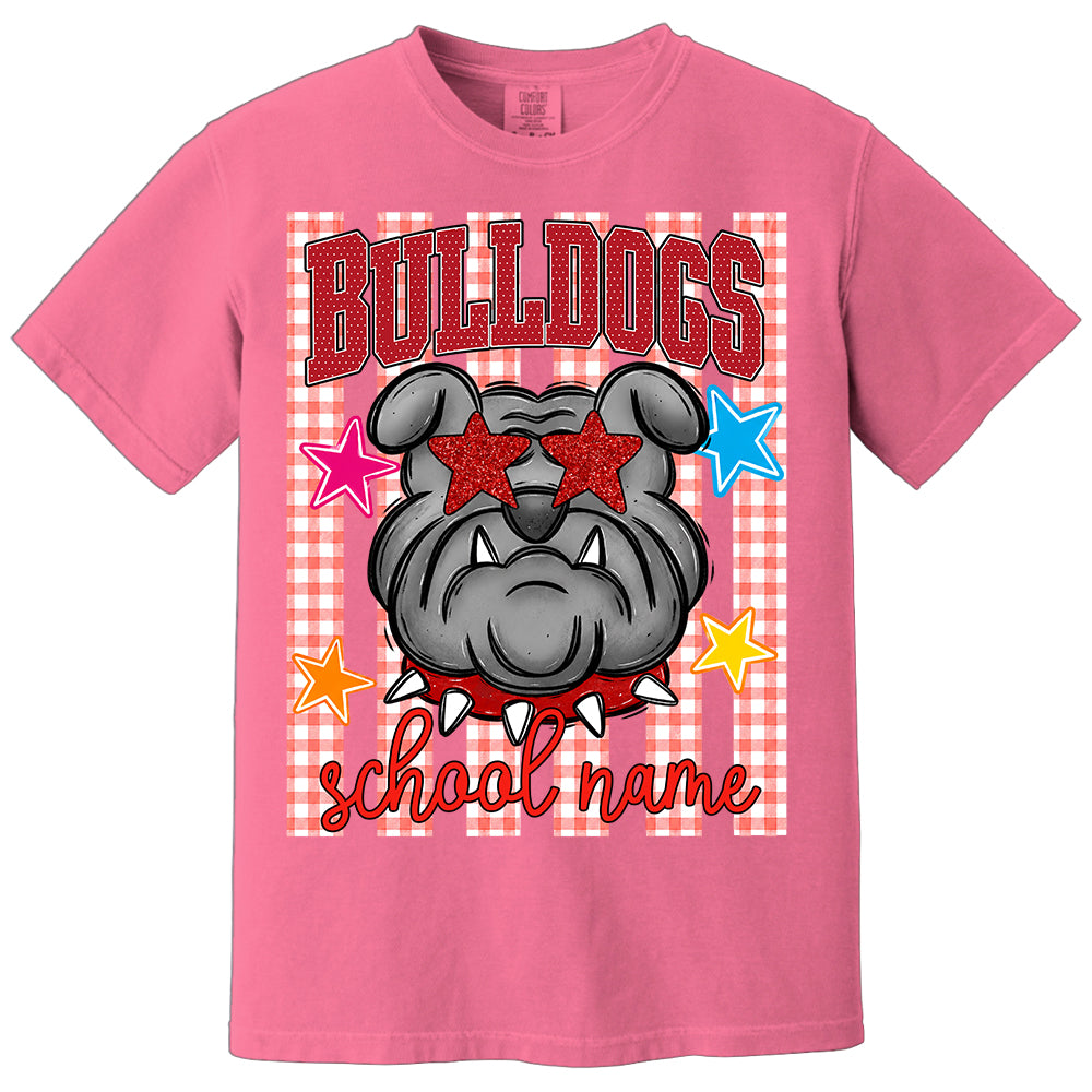 Personalized School School Spirit Mascot Striped Pattern T-Shirt For Teacher, Preppy Back To School, Gifts For Teacher Student MI209 TH23