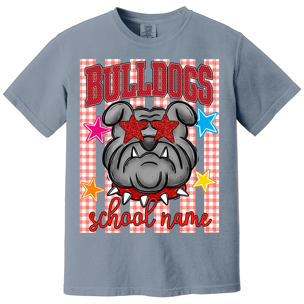 Personalized School School Spirit Mascot Striped Pattern T-Shirt For Teacher, Preppy Back To School, Gifts For Teacher Student MI209 TH23