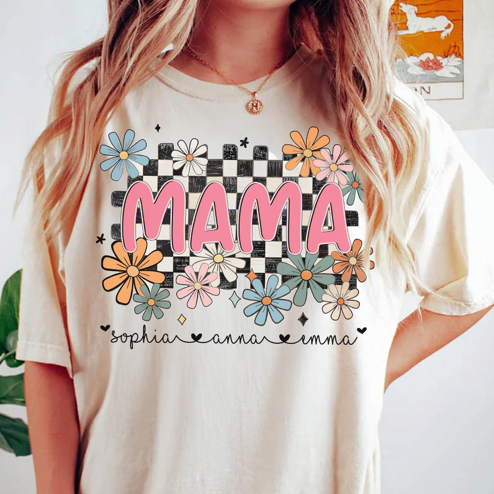 Flower Grandma Shirt - Custom Grandma Shirt Mother's Day NA04 Pt99