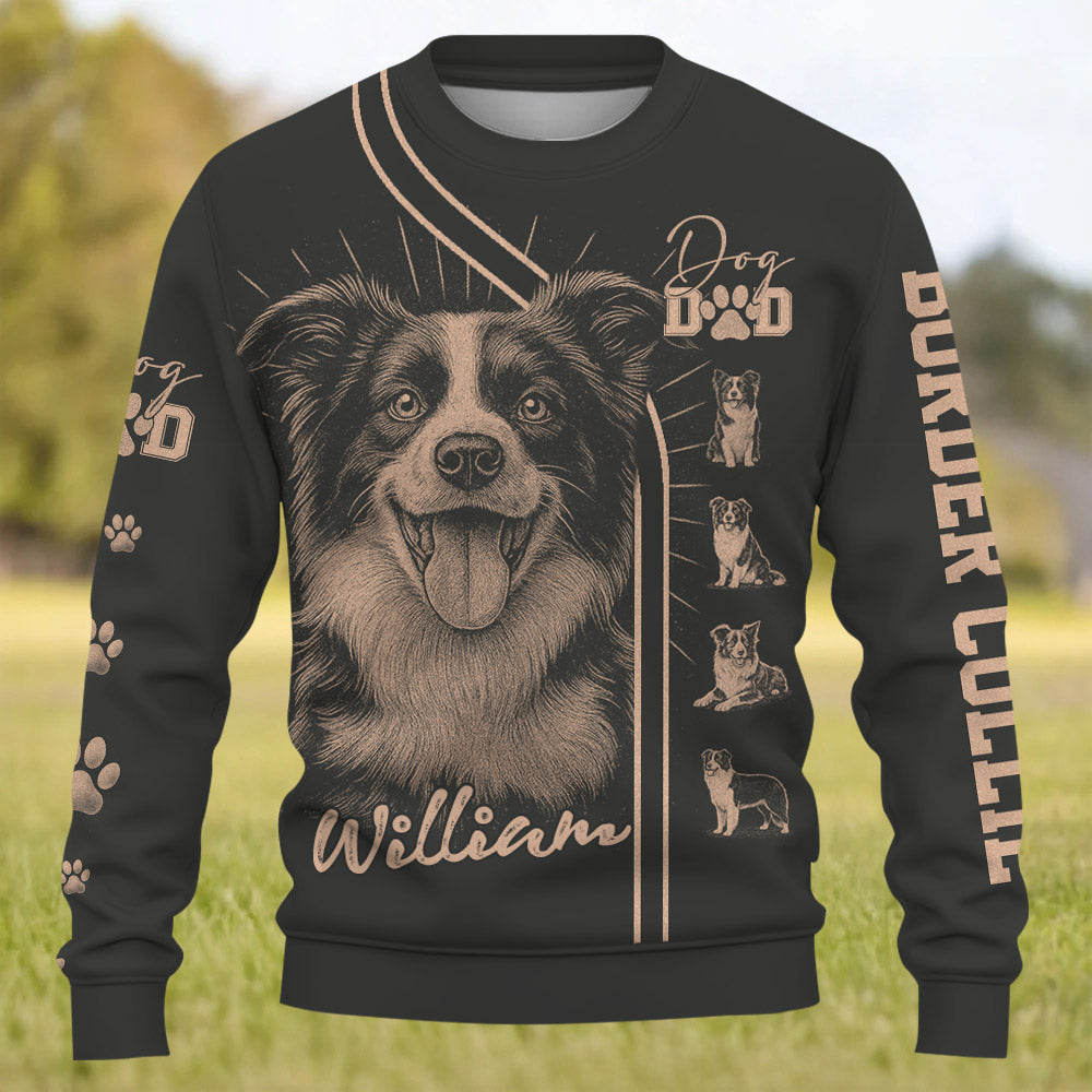 Border Collie, Personalized Bleach Style Dog Shirt, Gift For Dog Lover T1807 Pt99