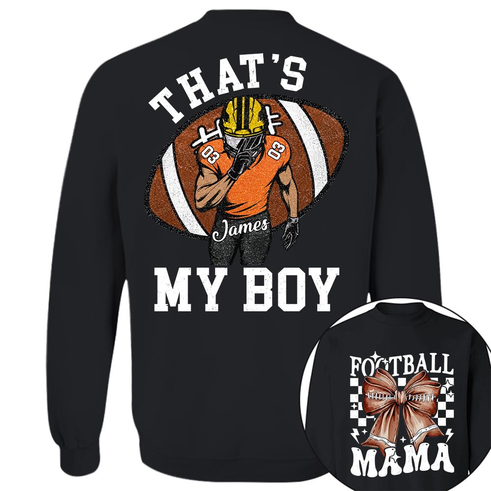 vThat’s My Boy Personalized Football Mom Football Grandma Shirt Gift For Sport Family T1807 Hv01