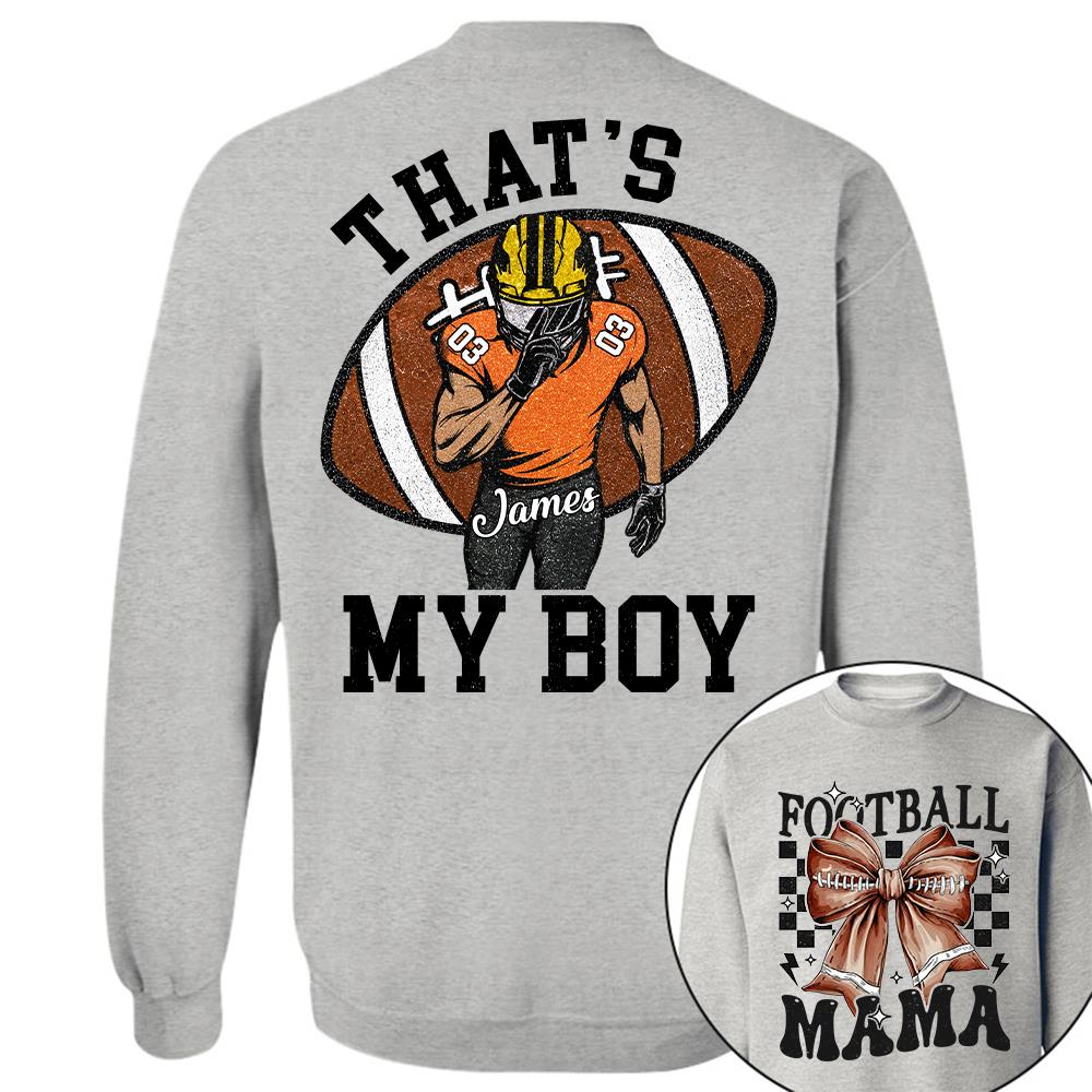 vThat’s My Boy Personalized Football Mom Football Grandma Shirt Gift For Sport Family T1807 Hv01