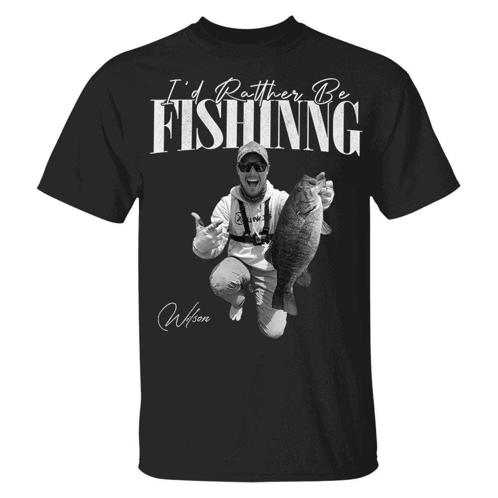 I'd Rather Be Fishing – Washed Tee Retro Bootleg Shirt For Fishing Na02