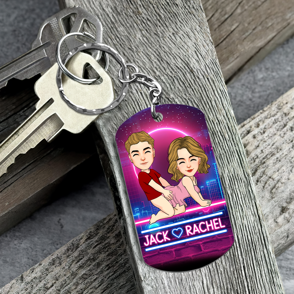 Promise to Always Be by Your Side or Under You or On Top - Personalized Keychain Anniversary Gift For Couples Tu20