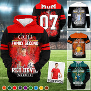 God First Family Second Then Soccer Personalized Photo All Over Print Shirt For Soccer Lovers