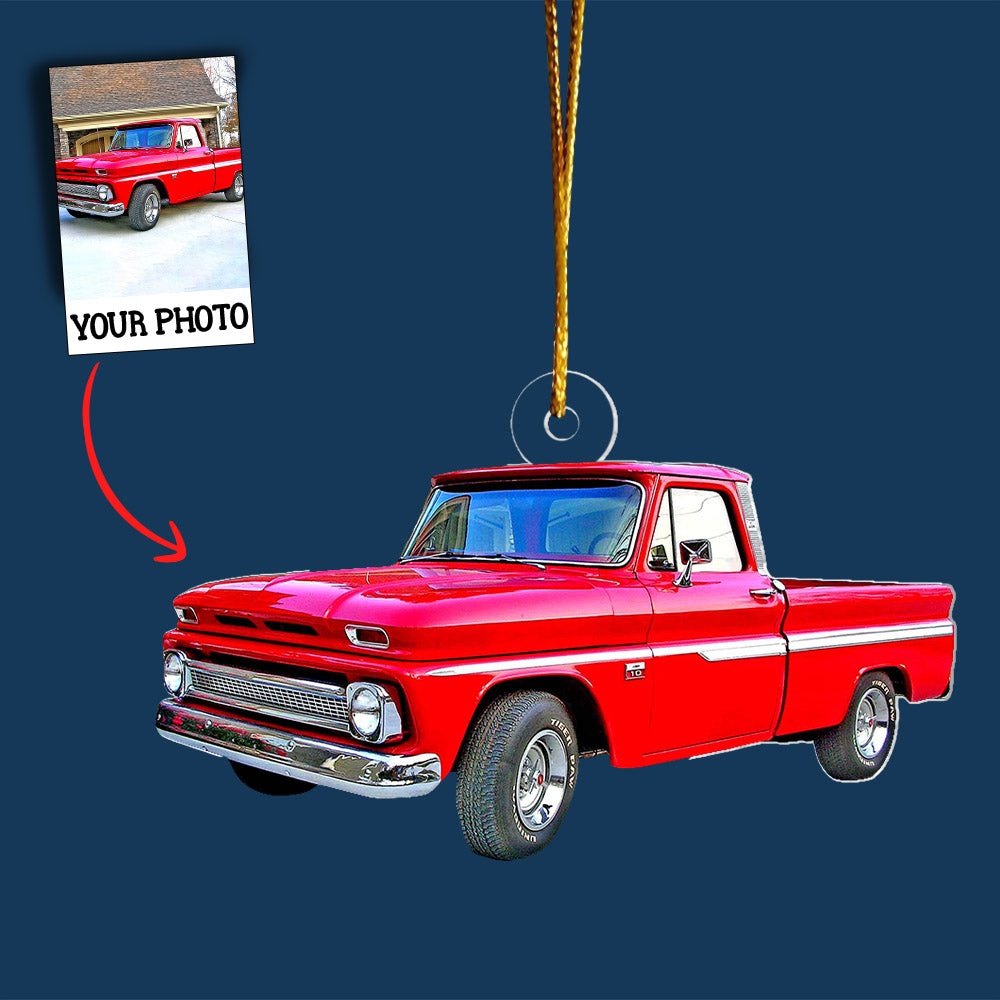 Personalized Truck Ornament, Custom Photo Truck Christmas Ornament, Truck Lover Gift, Truck Equipment Christmas Ornament, Christmas Gift