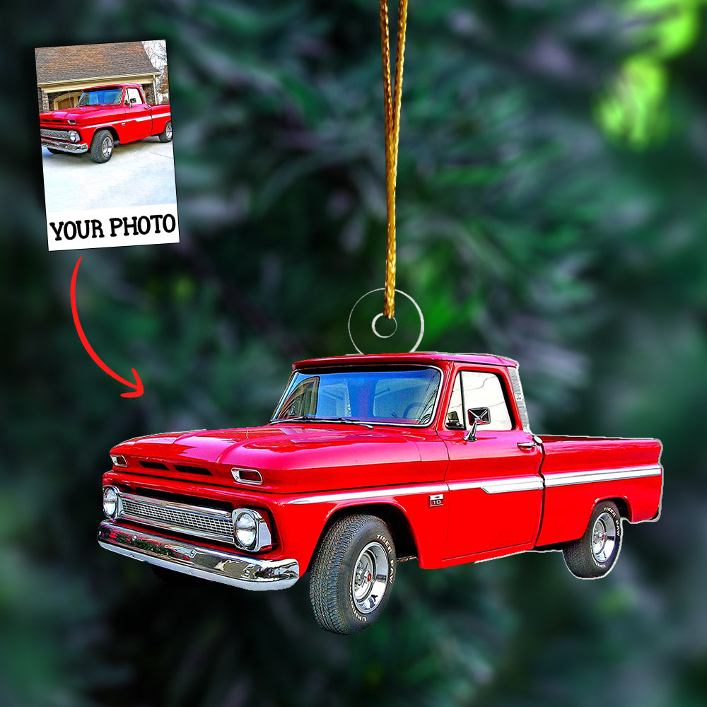 Personalized Truck Ornament, Custom Photo Truck Christmas Ornament, Truck Lover Gift, Truck Equipment Christmas Ornament, Christmas Gift