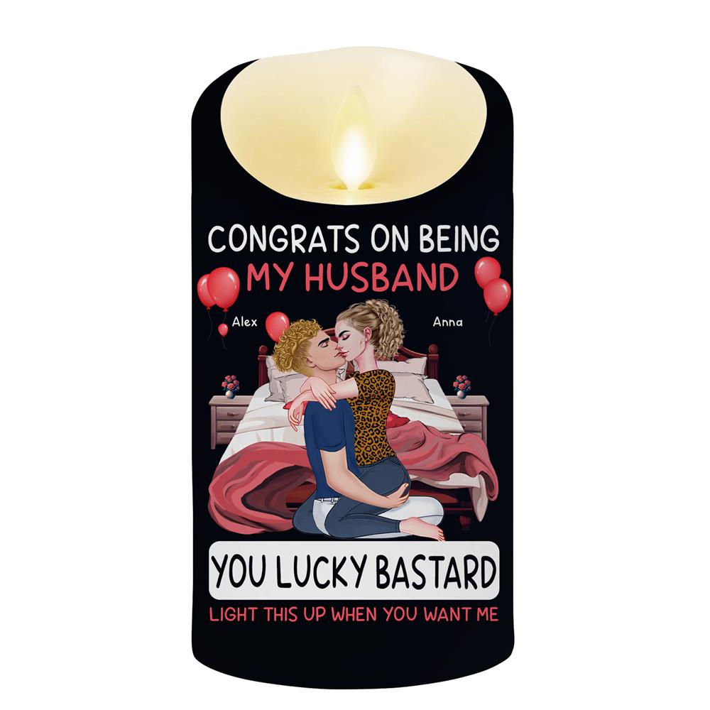 Congrats On Being My Boyfriend - Personalized LED Candle Nh00