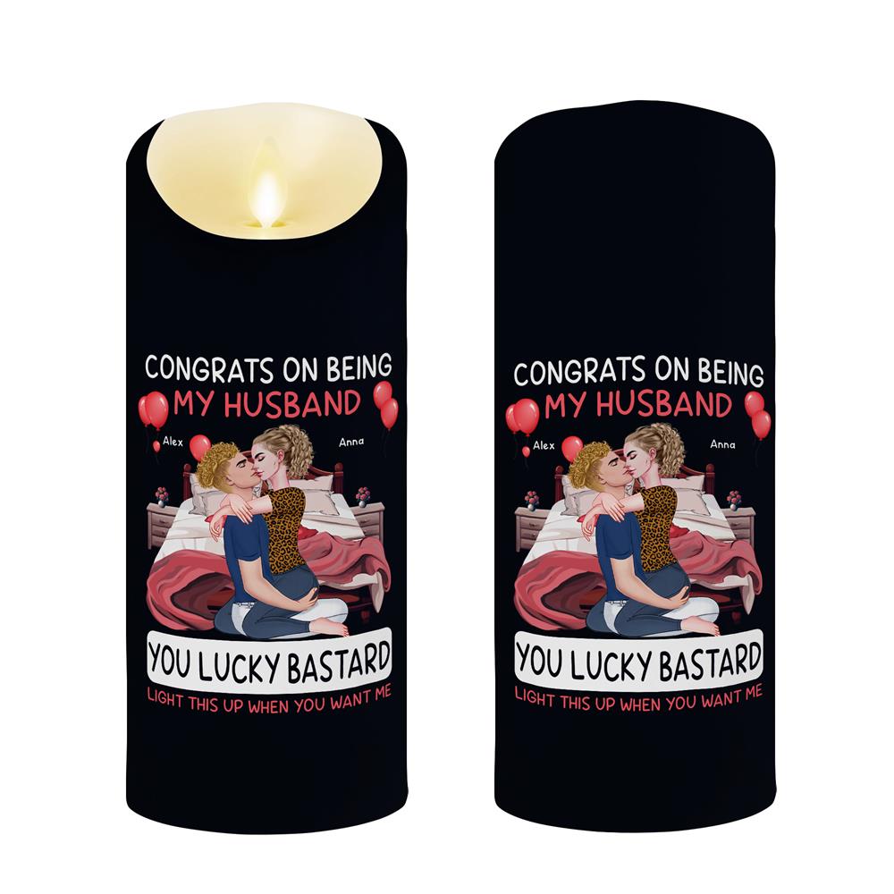 Congrats On Being My Boyfriend - Personalized LED Candle Nh00