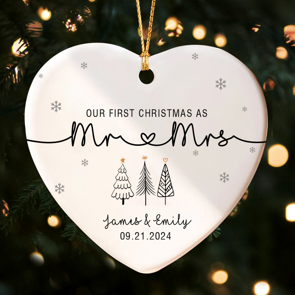 Our First Christmas As Mr & Mrs Ornament, First Married Christmas Ornament 2024, Married Ornament, Wedding Ornament, Mr And Mrs Gifts