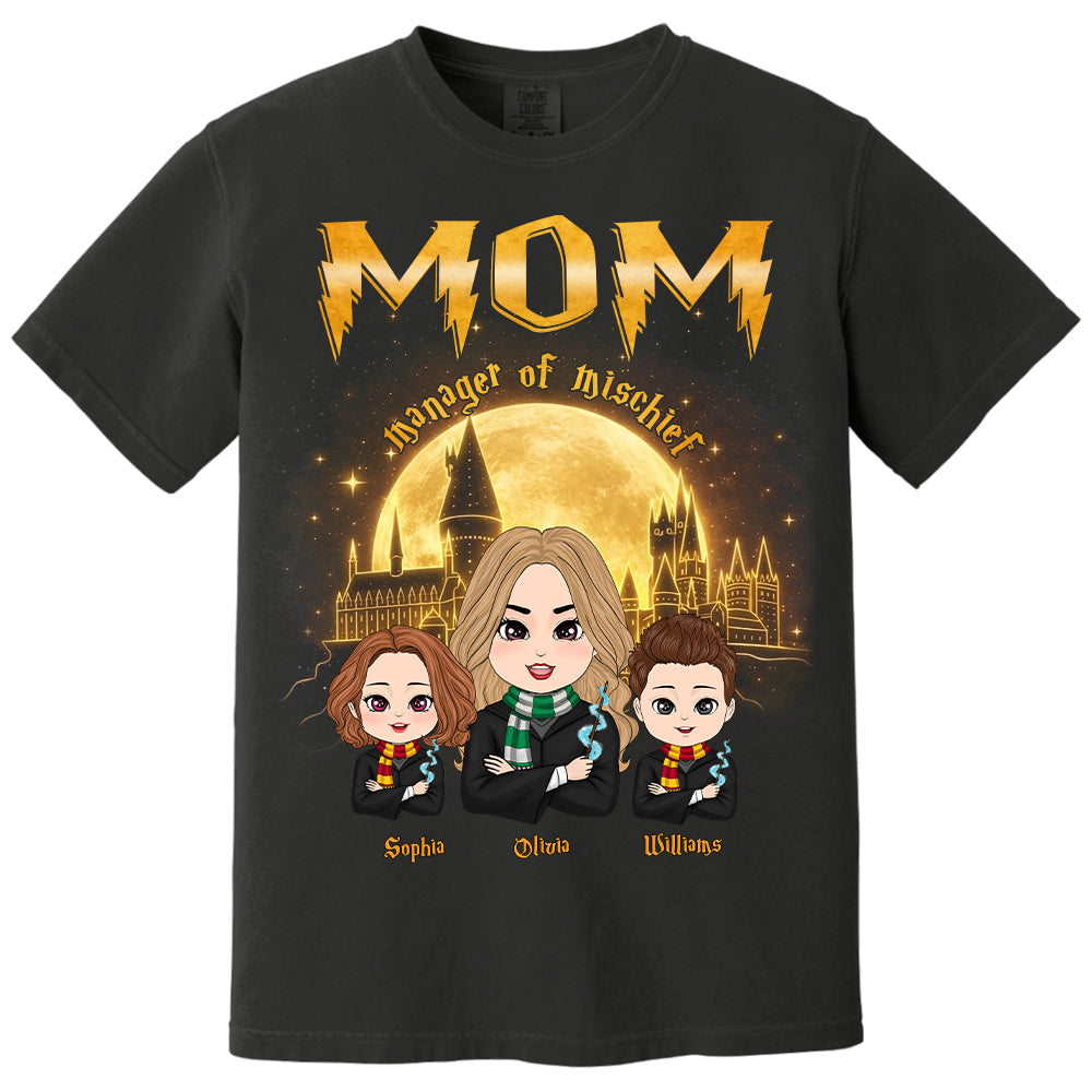 Mom Manager Of Mischief Customized Shirt, Gift For Mom, Mother's Day  L0411