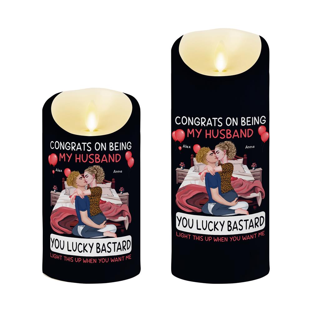 Congrats On Being My Boyfriend - Personalized LED Candle Nh00