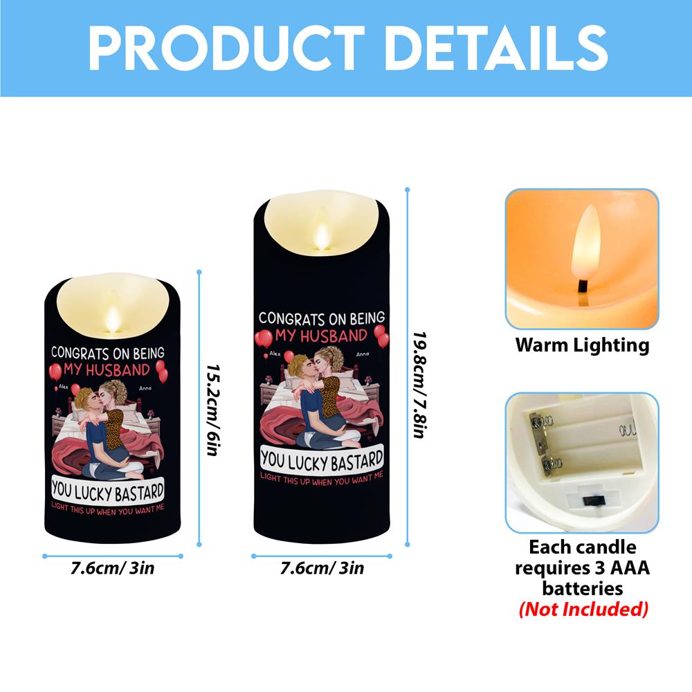 Congrats On Being My Boyfriend - Personalized LED Candle Nh00