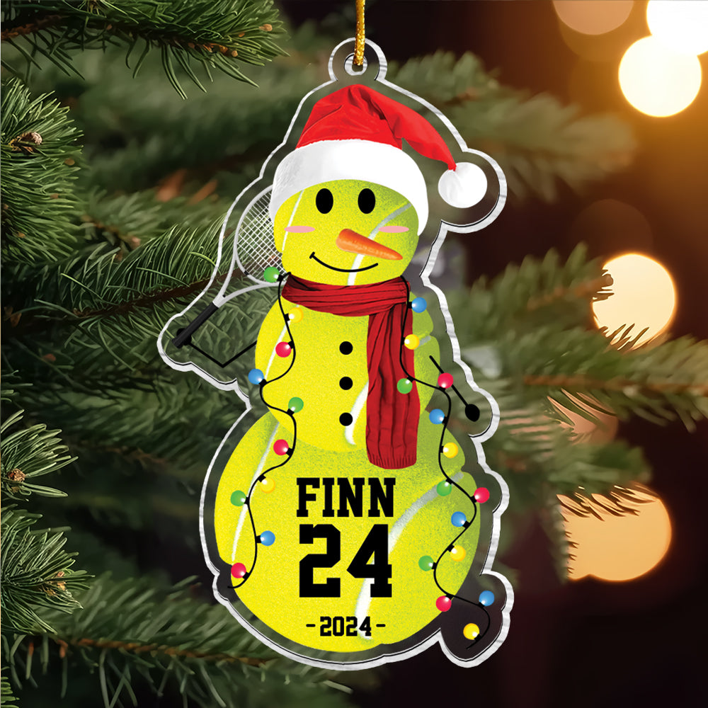 Tennis Snowman - Gifts For Players, Team, Boys - Personalized Acrylic Ornament Tu20