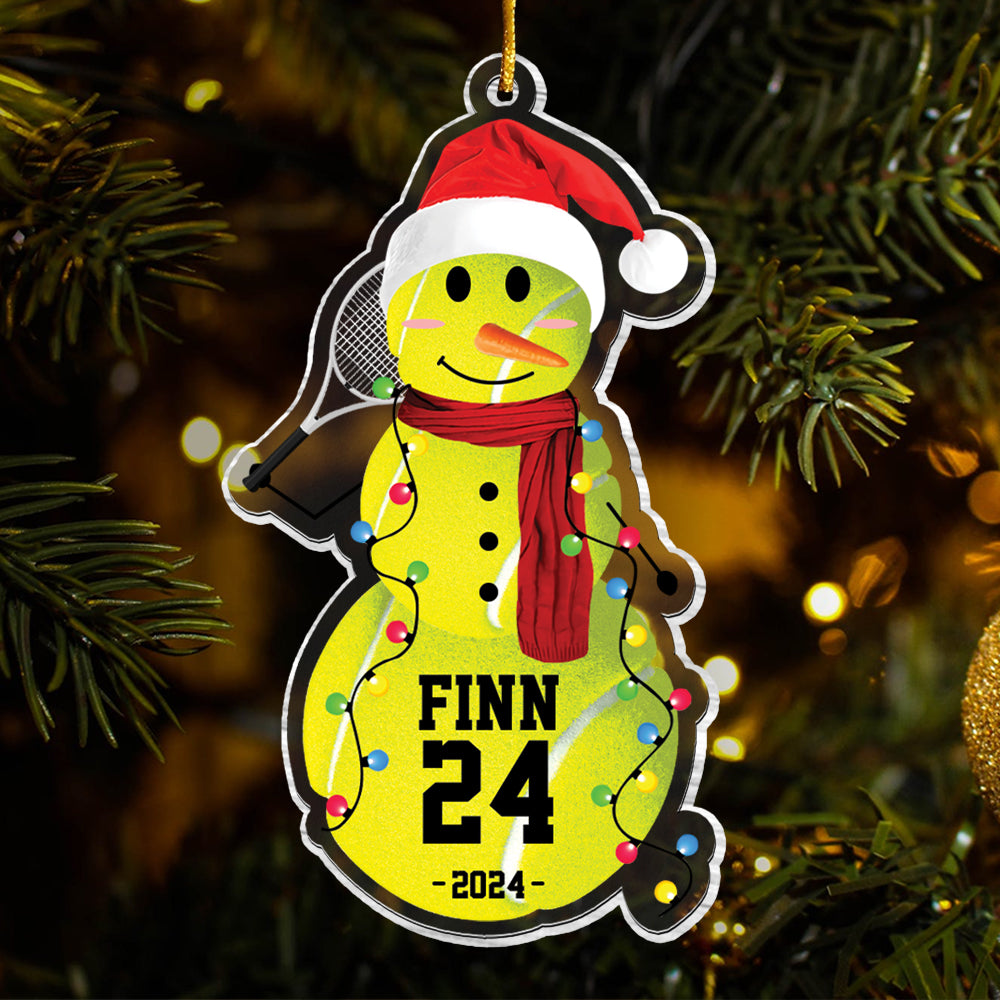 Tennis Snowman - Gifts For Players, Team, Boys - Personalized Acrylic Ornament Tu20