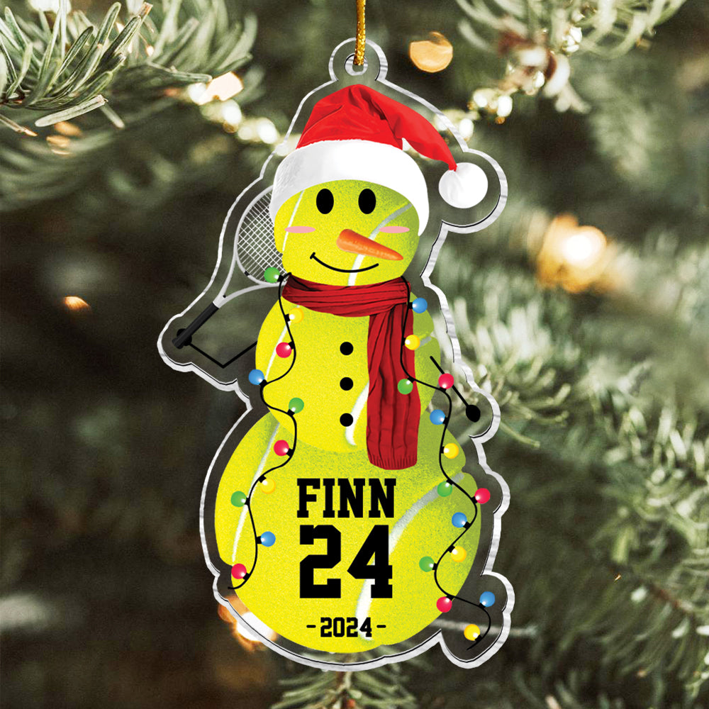Tennis Snowman - Gifts For Players, Team, Boys - Personalized Acrylic Ornament Tu20